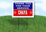 CHAYA THANK YOU SERVICE 18 in x 24 in Yard Sign Road Sign with Stand