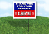 CLEMENTINE THANK YOU SERVICE 18 in x 24 in Yard Sign Road Sign with Stand