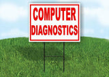 Computer Diagnostics RED Yard Sign Road with Stand LAWN SIGN