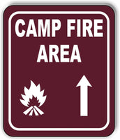 CAMPFIRE AREA DIRECTIONAL ARROW TRAIL 8 Variations Metal Aluminum composite sign