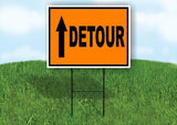 DETOUR STRAIGHT ARROW ORANGE BLACK Yard Sign with Stand LAWN SIGN