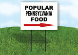 PENNSYLVANIA POPULAR FOOD RIGHT ARROW 18"x24" Yard Sign Rd Sign with Stand