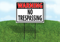 WARNING NO TRESPASSING RED Plastic Yard Sign ROAD SIGN with Stand