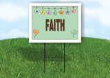 FAITH WELCOME BABY GREEN  18 in x 24 in Yard Sign Road Sign with Stand