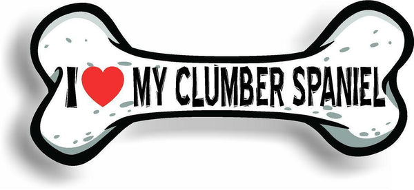 I Love My Clumber Spaniel Car Magnet Bumper Sticker 3"x7"