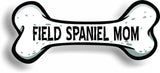 Dog Mom Field Spaniel Bone Car Magnet Bumper Sticker 3"x7"