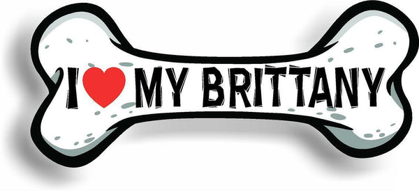 I Love My Brittany Car Magnet Bumper Sticker 3"x7"