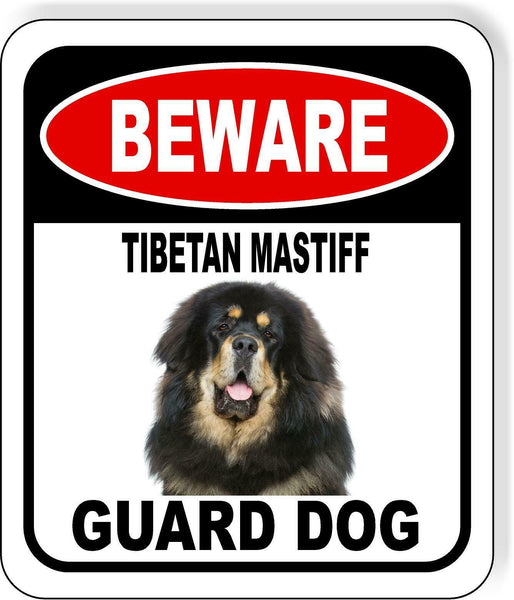 BEWARE TIBETAN MASTIFF GUARD DOG Metal Aluminum Composite Sign