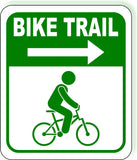 BIKE Trail right arrow  Bike Lane Metal Aluminum Composite Safety Sign