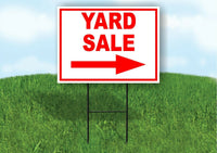 YARD SALE RIGHT arrow red Yard Sign Road with Stand LAWN SIGN Single sided
