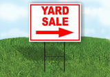 YARD SALE RIGHT arrow red Yard Sign Road with Stand LAWN SIGN Single sided