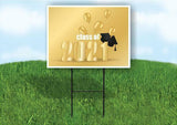Class of 2021 Gold Yard Sign Road with Stand LAWN SIGN