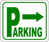 Directional Parking Sign with arrow pointing right METAL Aluminum Composite