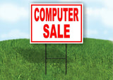 Computer SALE RED Yard Sign Road with Stand LAWN SIGN