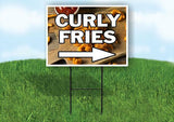 CURLY FRIES RIGHT ARROW Yard Sign Road with Stand LAWN SIGN Single sided