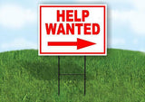 HELP WANTED RIGHT ARROW RED Yard Sign Road with Stand LAWN SIGN Single sided
