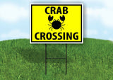 CRAB CROSSING CRAB YELLOW Yard Sign Road with Stand LAWN SIGN