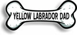 Dog Dad Yellow Labrador Bone Car Magnet Bumper Sticker 3"x7"