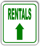 RENTALS DIRECTIONAL GREEN 8 Arrow Variations Metal Aluminum composite sign