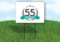 55 year anniversary Yard Sign Road with Stand LAWN SIGN