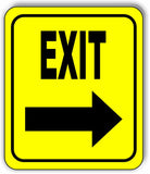 EXIT RIGHT ARROW yellow black Aluminum composite sign