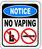 NOTICE NO VAPING Metal Aluminum composite sign