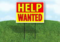 HELP WANTED RED YELLOW Plastic Yard Sign ROAD SIGN with Stand