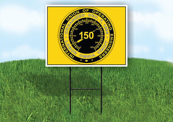 150 circle gold 18inx24in Yard Road Sign w/ Stand