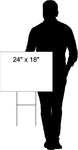 18 AGE HAPPY BIRTHDAY YELLOW 18inx24in Yard Road Sign w/ Stand