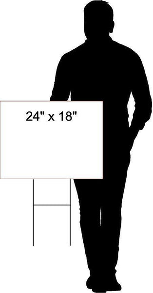 18 AGE HAPPY BIRTHDAY YELLOW 18inx24in Yard Road Sign w/ Stand