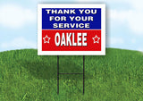 OAKLEE THANK YOU SERVICE 18 in x 24 in Yard Sign Road Sign with Stand