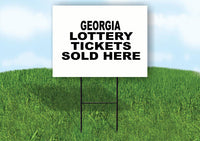 GEORGIA STATE LOTTERY TICKETS 18 in x24 in Yard Sign Road Sign with Stand