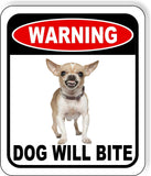 Warning Vicious dog will bite Angry Chihuahua growling  Aluminum Composite Sign