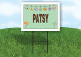 PATSY WELCOME BABY GREEN  18 in x 24 in Yard Sign Road Sign with Stand