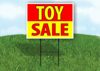TOY SALE RED YELLOW Plastic Yard Sign ROAD SIGN with Stand