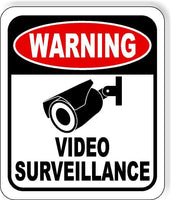 Warning video surveillance security camera metal outdoor sign long-last
