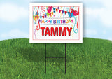 TAMMY HAPPY BIRTHDAY BALLOONS 18 in x 24 in Yard Sign Road Sign with Stand