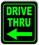 DRIVE THRU LEFT ARROW BLACK AND GREEN Aluminum composite sign