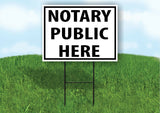 NOTARY PUBLIC HERE SERVICE BLACK Plastic Yard Sign ROAD SIGN with Stand