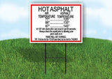 HOT ASPHALT Air Temp Asphalt Temp Yard Sign Road with Stand LAWN SIGN