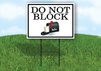 DO NOT BLOCK MAILBOX PICTURE Plastic Yard Sign ROAD SIGN with Stand