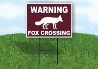 WARNING FOX CROSSING TRAIL Yard Sign Road with Stand LAWN SIGN