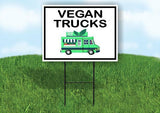 VEGAN TRUCKS BLACK BORDER Yard Sign Road with Stand LAWN SIGN