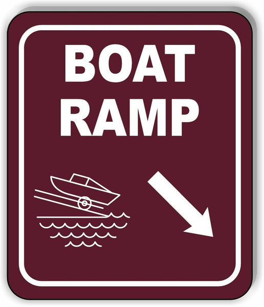 BOAT RAMP DIRECTIONAL 45 DEGREES DOWN RIGHT ARROW Metal Aluminum composite sign