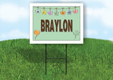 BRAYLON WELCOME BABY GREEN  18 in x 24 in Yard Sign Road Sign with Stand