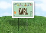 KARL WELCOME BABY GREEN  18 in x 24 in Yard Sign Road Sign with Stand