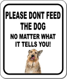 PLEASE DONT FEED THE DOG Berger Picard Metal Aluminum Composite Sign