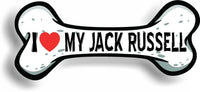 I Love My Jack Russell Car Magnet Bumper Sticker 3"x7"