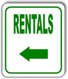 RENTALS DIRECTIONAL GREEN 8 Arrow Variations Metal Aluminum composite sign
