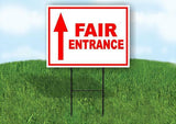 FAIR ENTRANCE STRAIGHT ARROW RED Yard Sign with Stand LAWN SIGN